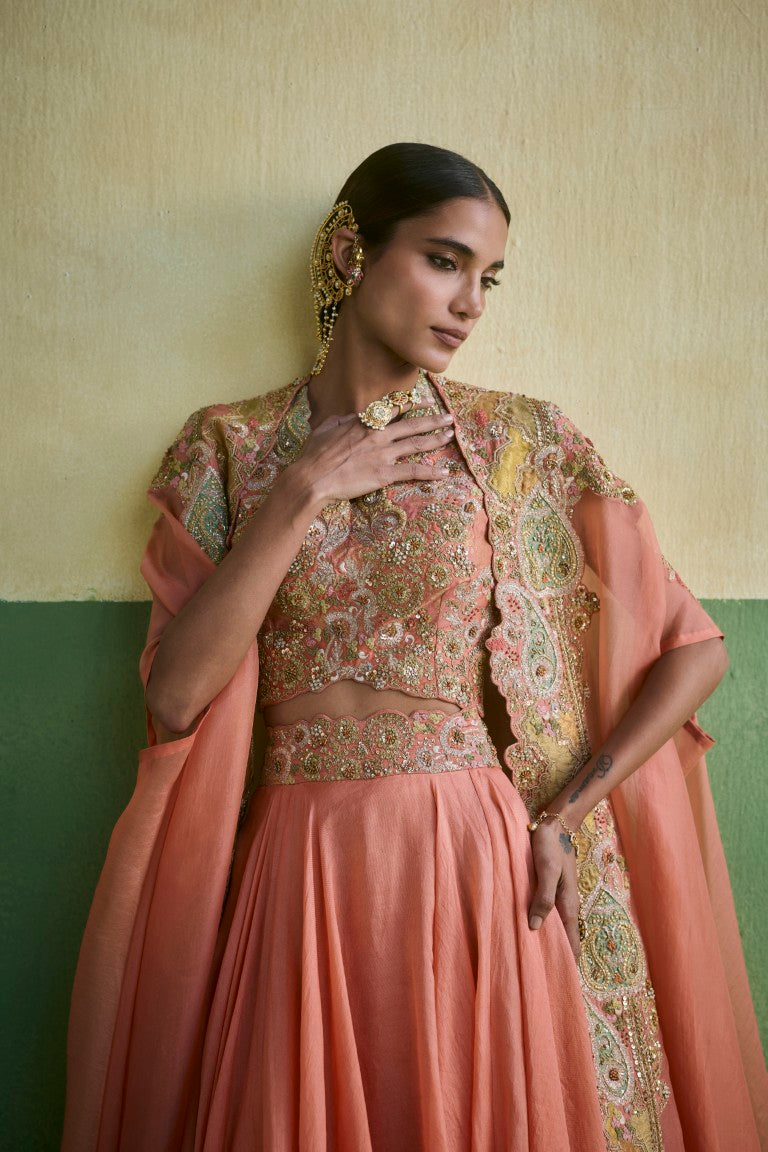 Heavy Cape Set Rose Pink