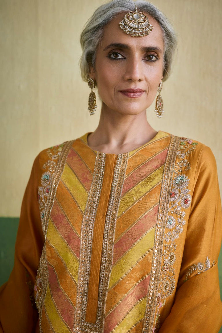 Kurta With Booti Organza Sharara & Organza Dupatta