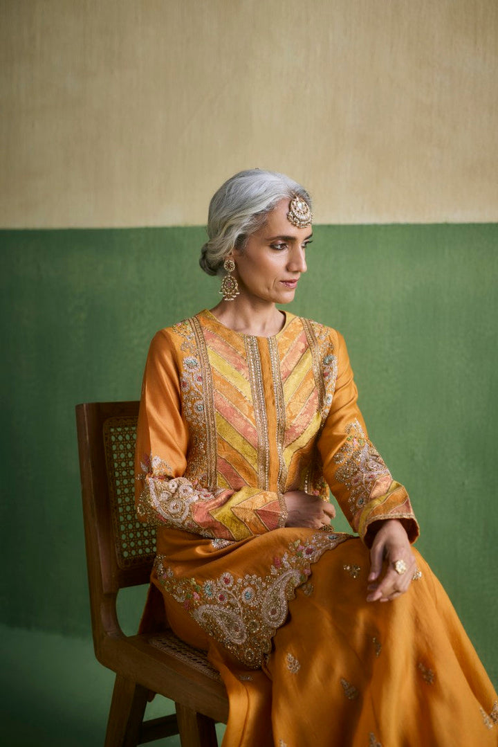 Kurta With Booti Organza Sharara & Organza Dupatta