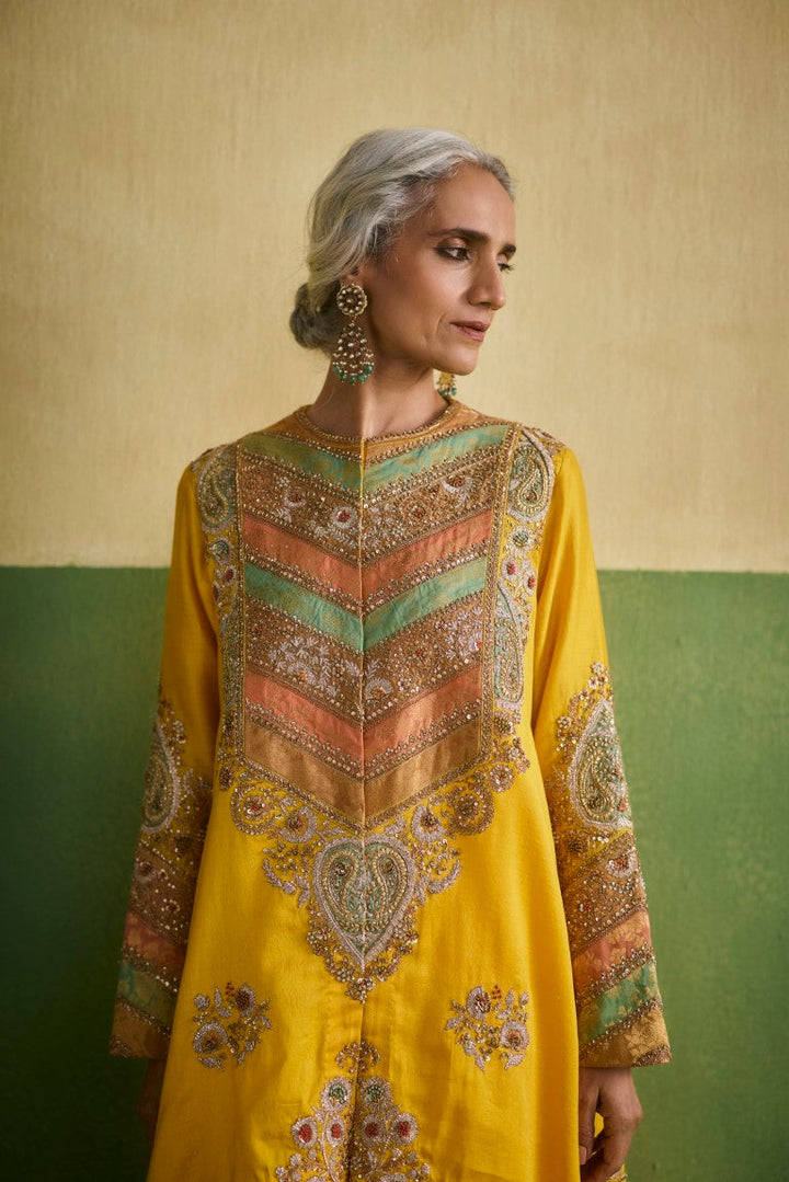 High And Low Asymetrical Kurta With Dhoti