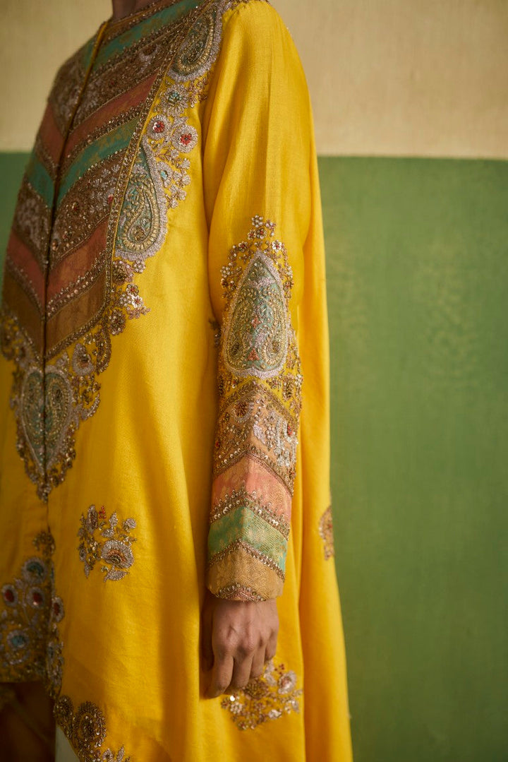 High And Low Asymetrical Kurta With Dhoti
