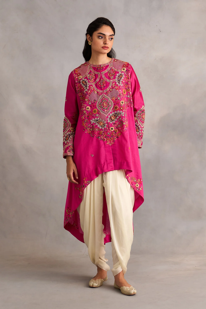 High Low Jacket with Dhoti