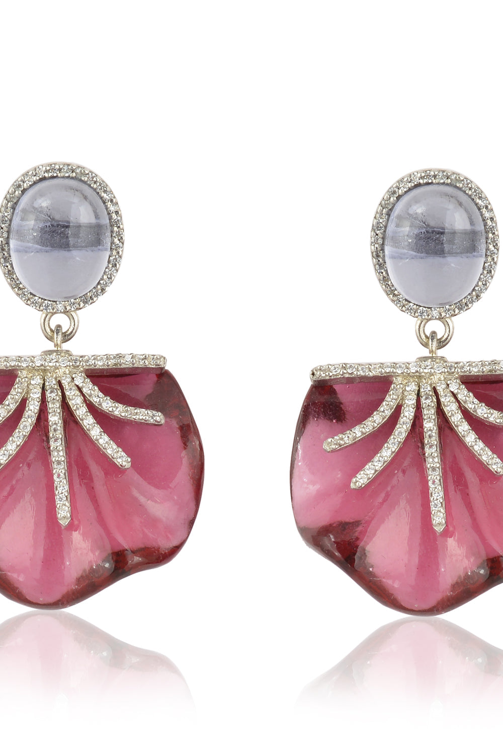 Pink Half Bloom Earrings