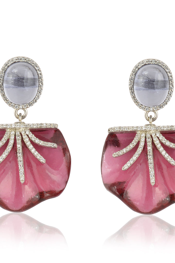 Pink Half Bloom Earrings