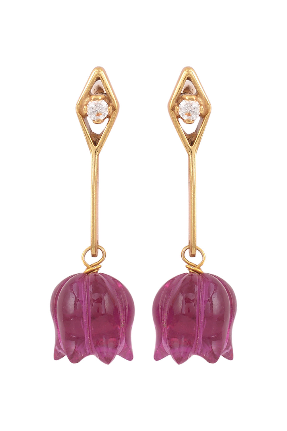 Orange Tulip Earrings