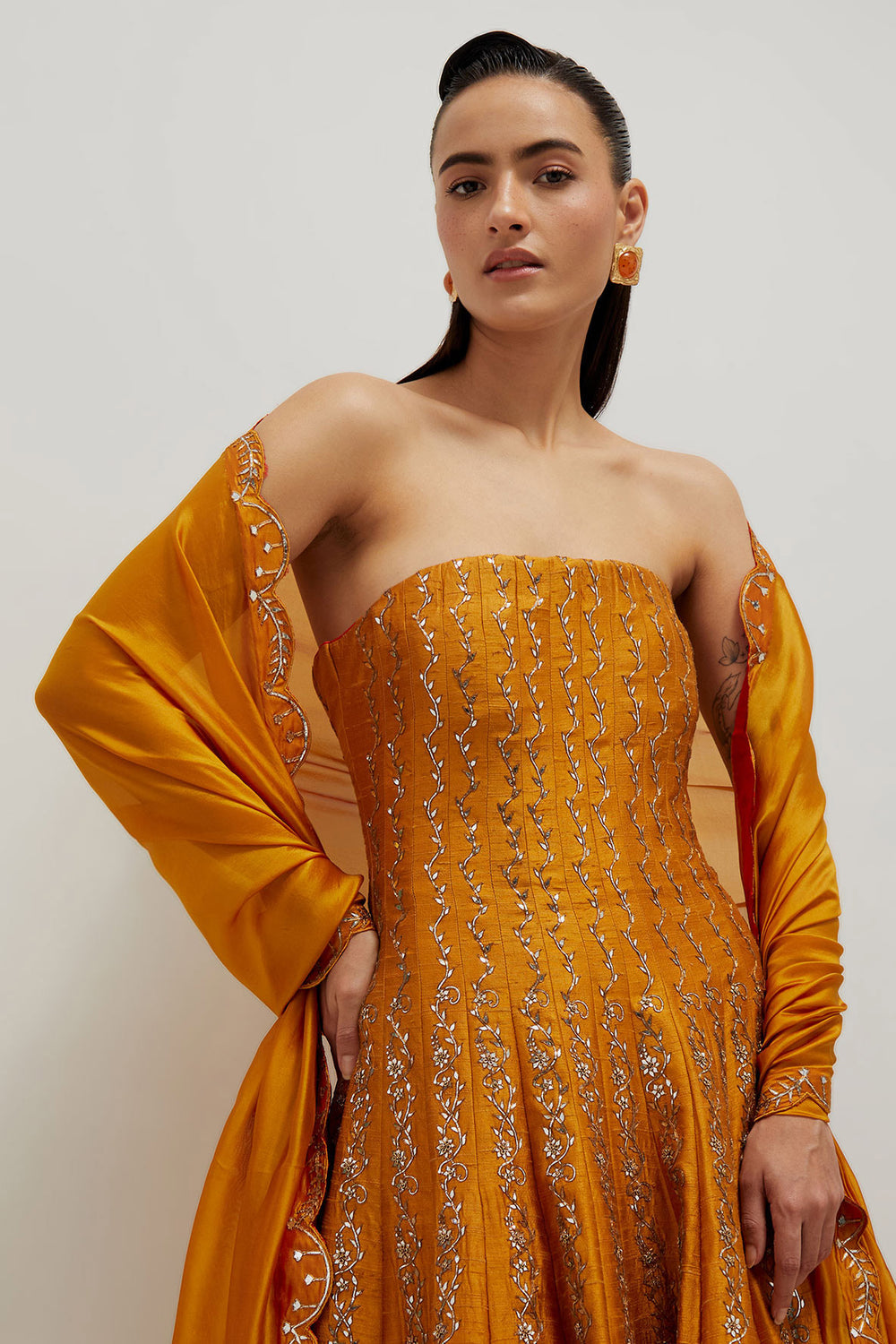 Sarso Off Shoulder Anarkali