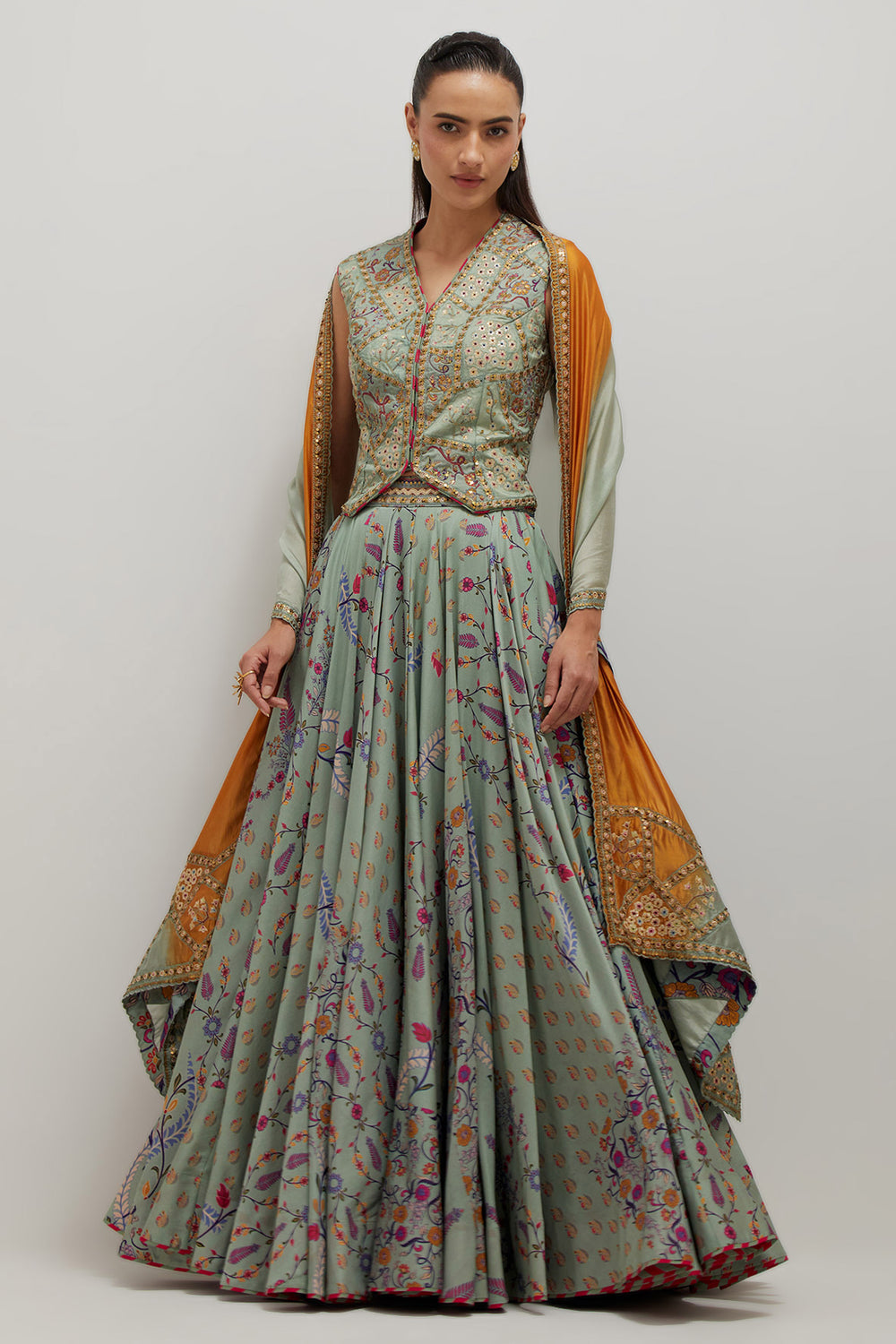 Moh waistcoat Lehenga Set