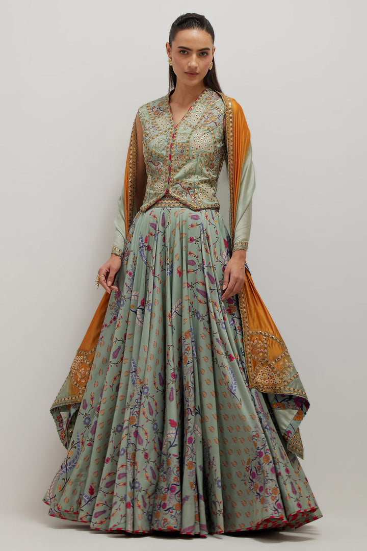 Moh waistcoat Lehenga Set