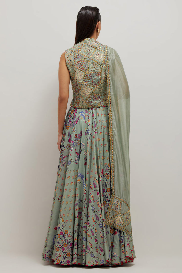 Moh waistcoat Lehenga Set