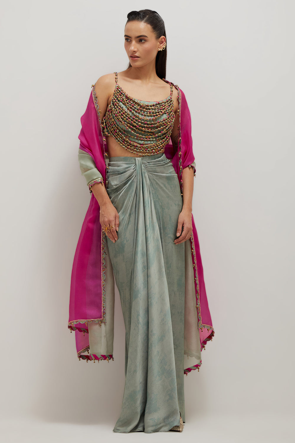 Moh Drape Skirt Set