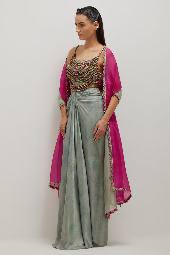 Moh Drape Skirt Set