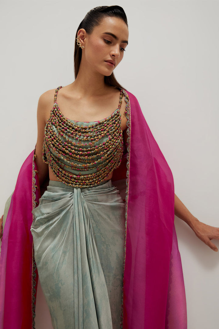 Moh Drape Skirt Set