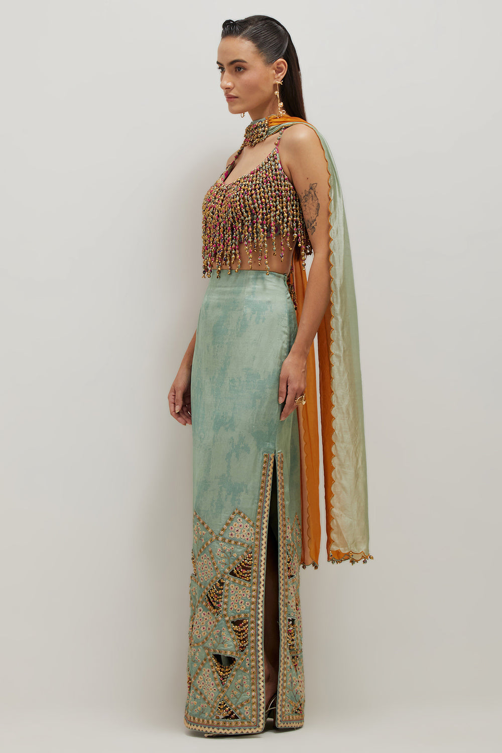 Sage Pencil Skirt Set