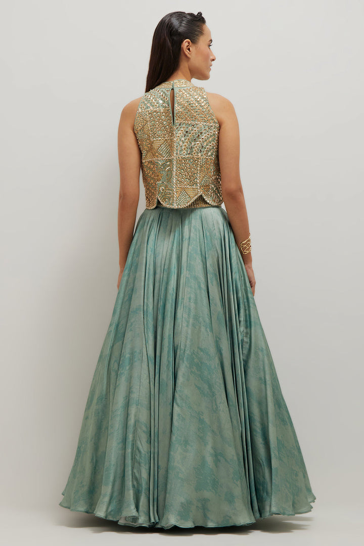 Artistic Scallop Top And Skirt