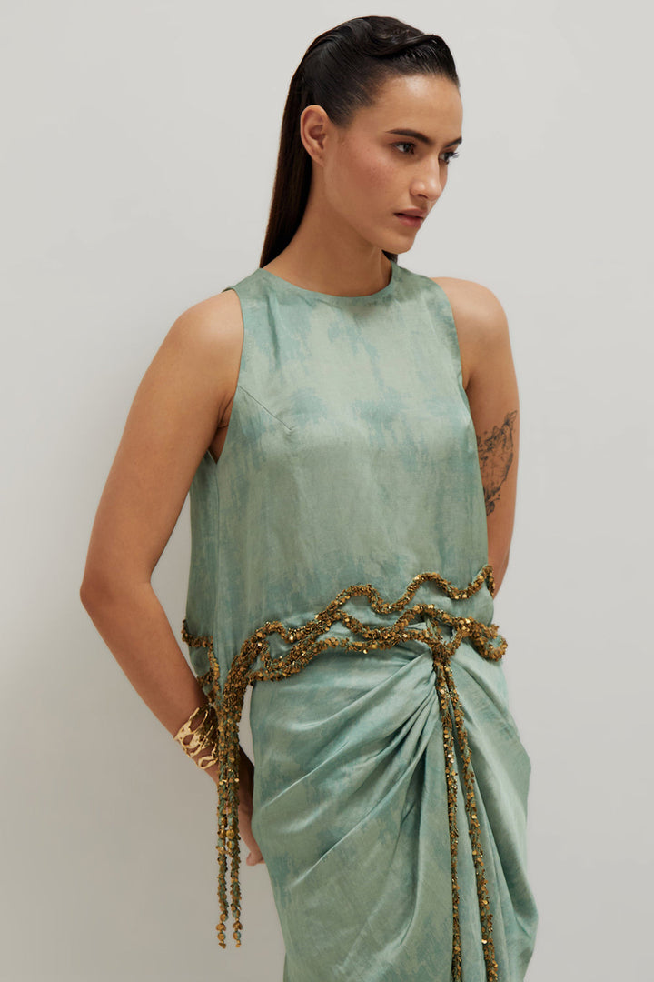 Sage Top And Skirt