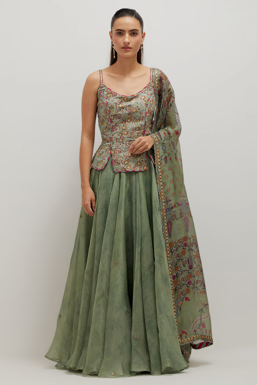 Moh Corset Lehenga Set