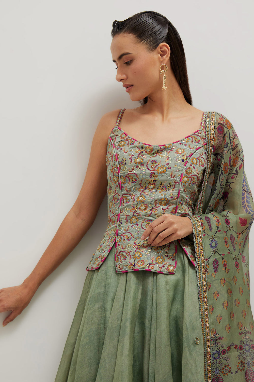 Moh Corset Lehenga Set