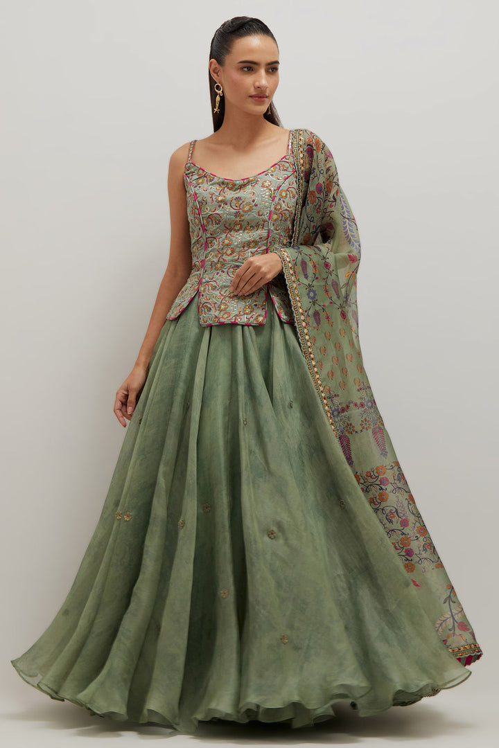 Moh Corset Lehenga Set