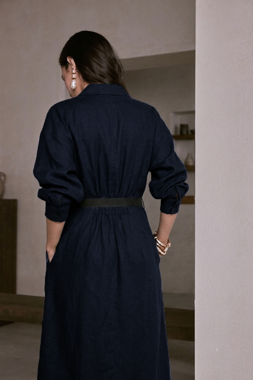 Rima Dress Navy Blue
