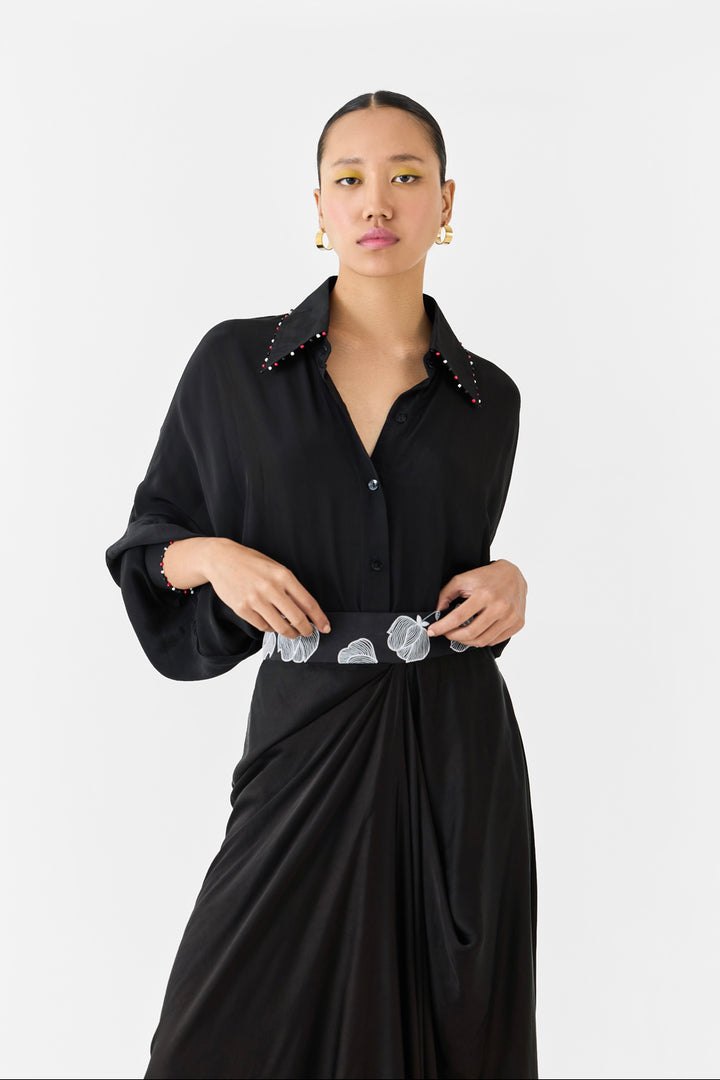 Black Tulip Batwing Shirt & Skirt Co-ord