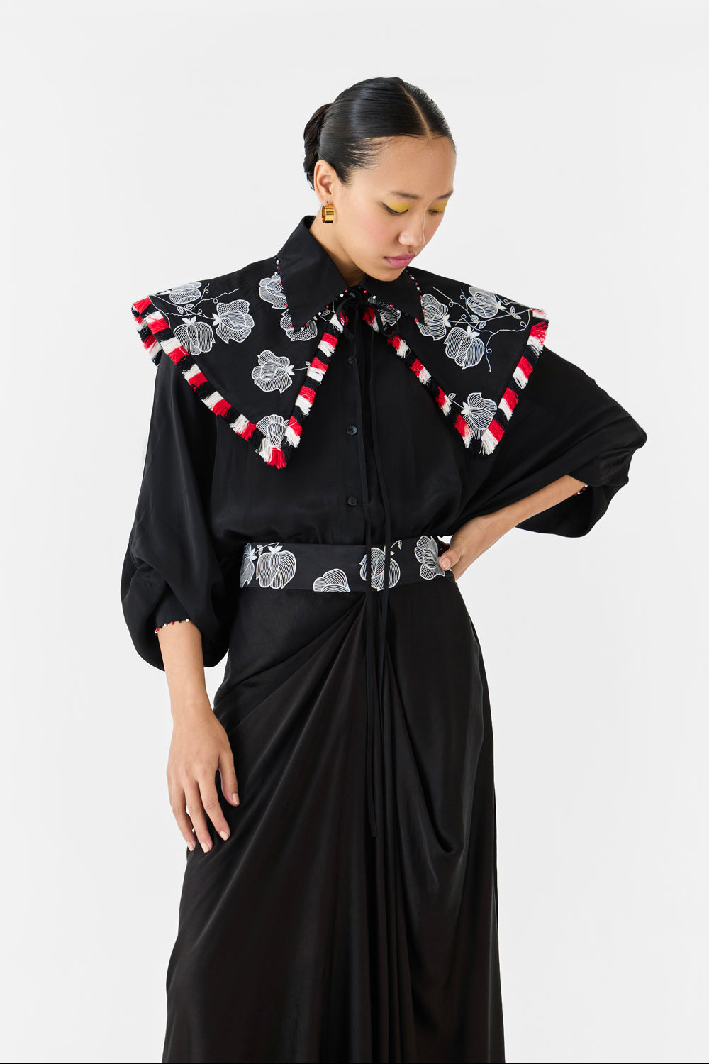 Black Tulip Batwing Shirt & Skirt Co-ord