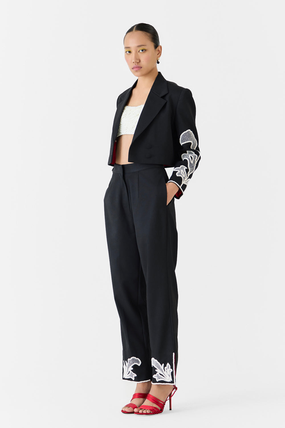 Moonstone Crop Blazer & Trousers Co-ord