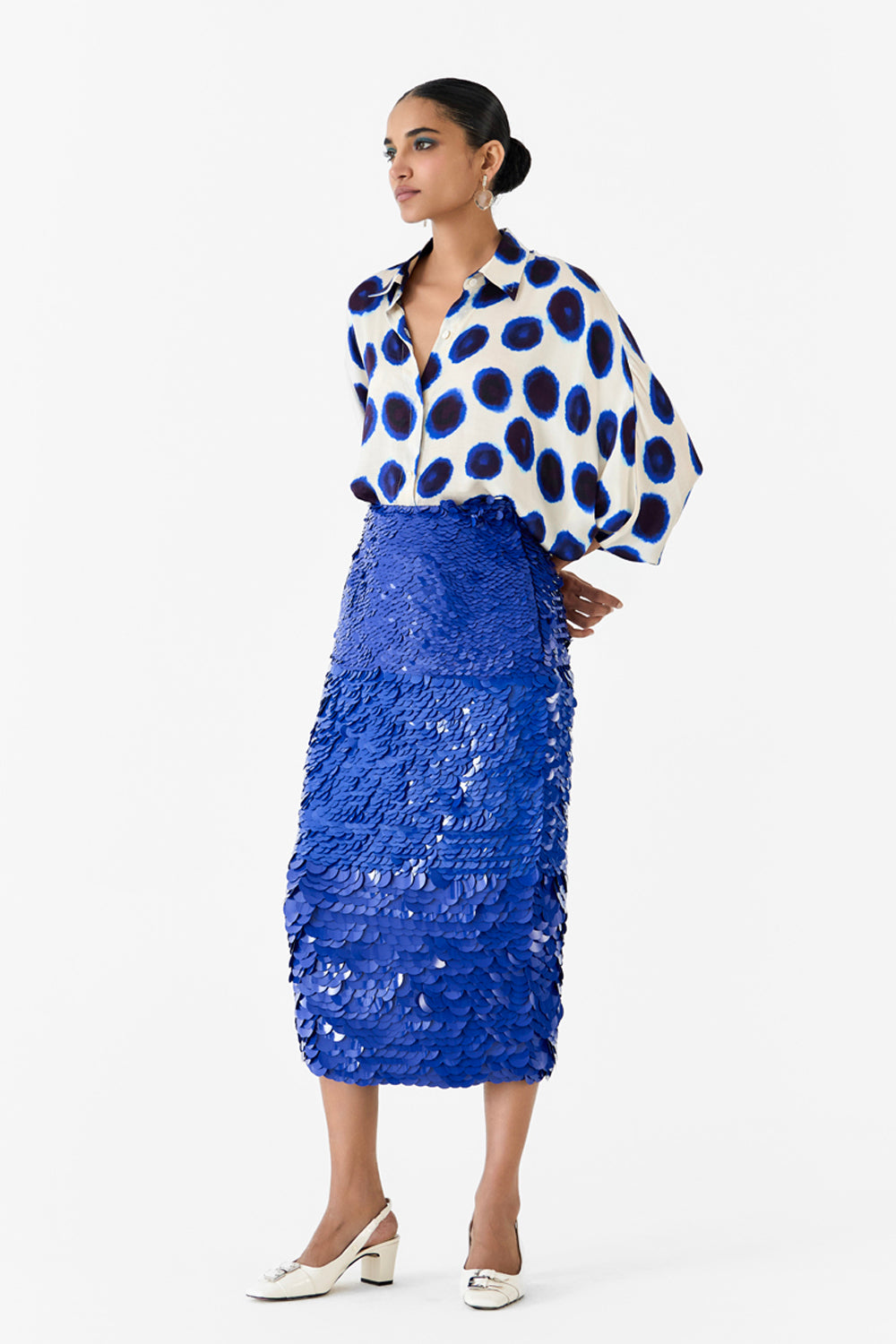 Indigo Sequin Skirt