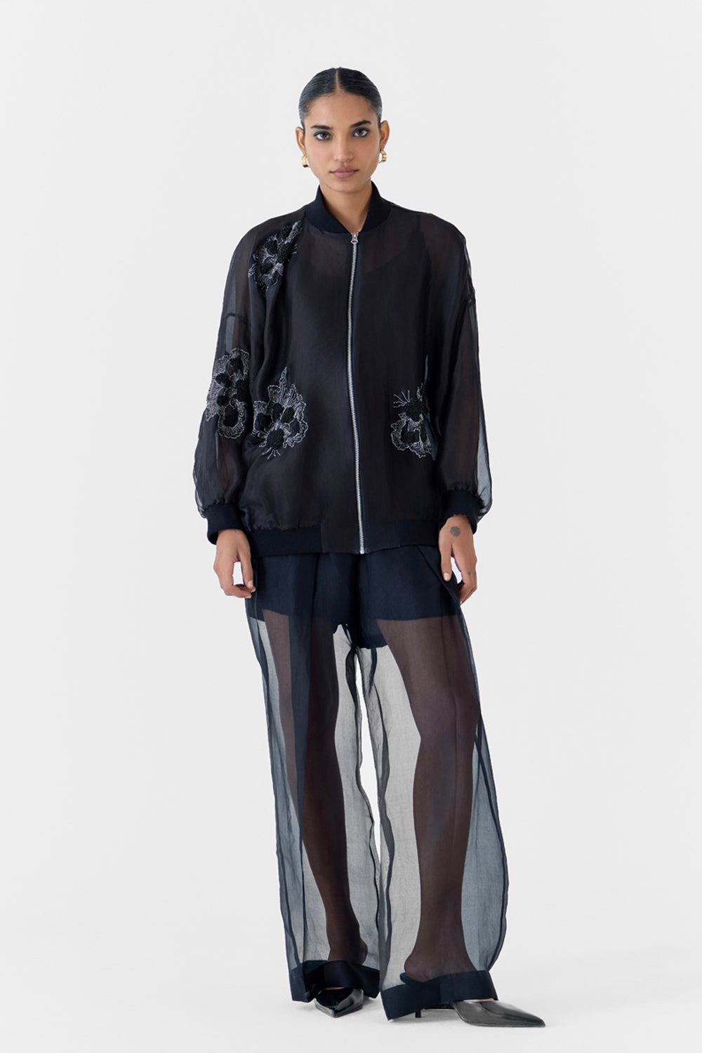 Ajisai Organza Bomber Jacket