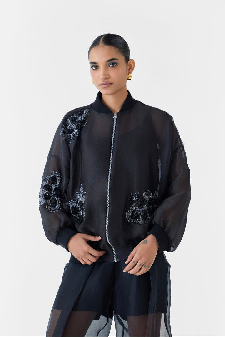 Ajisai Organza Bomber Jacket