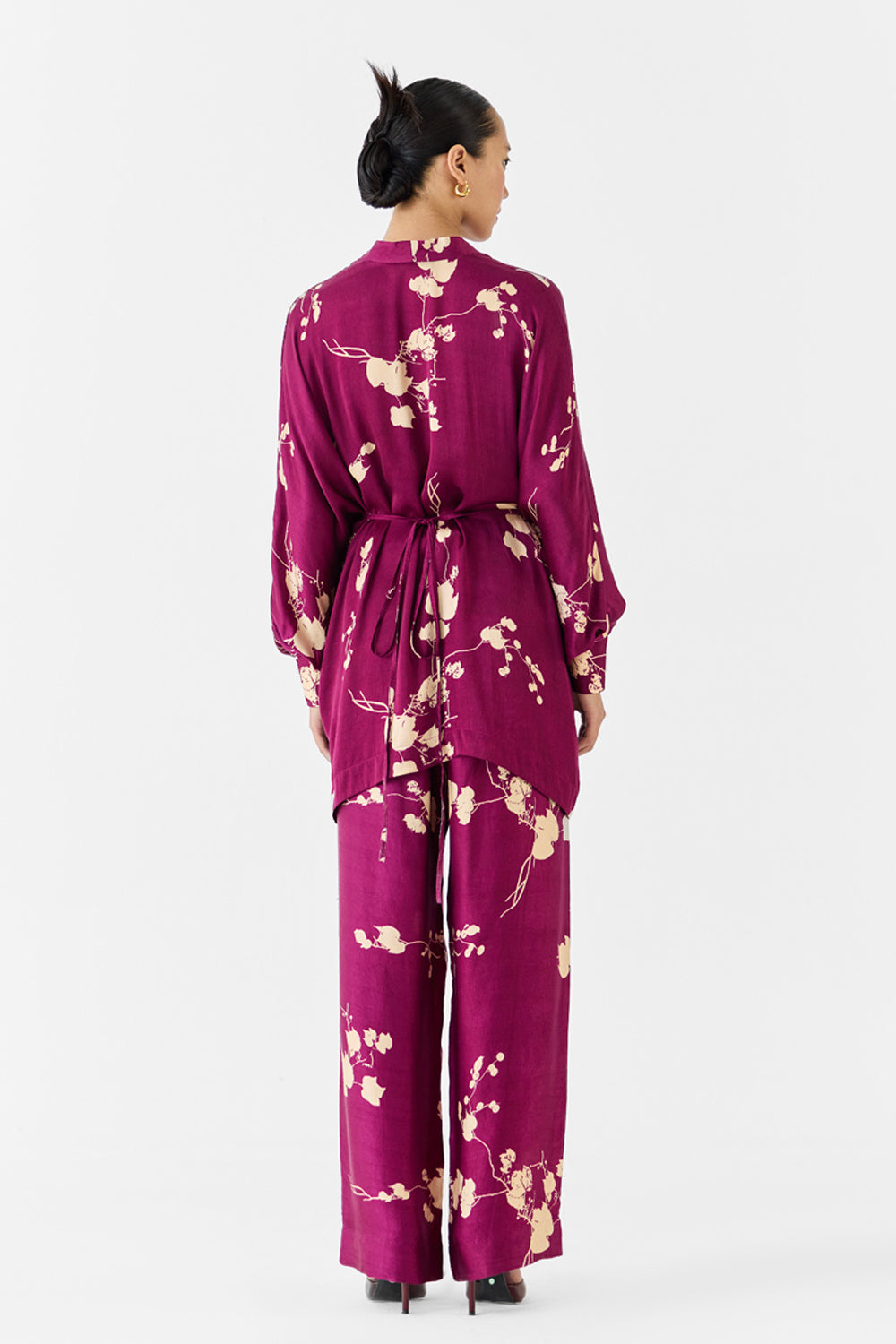 Plum Kimono Top & Pants Co-ord