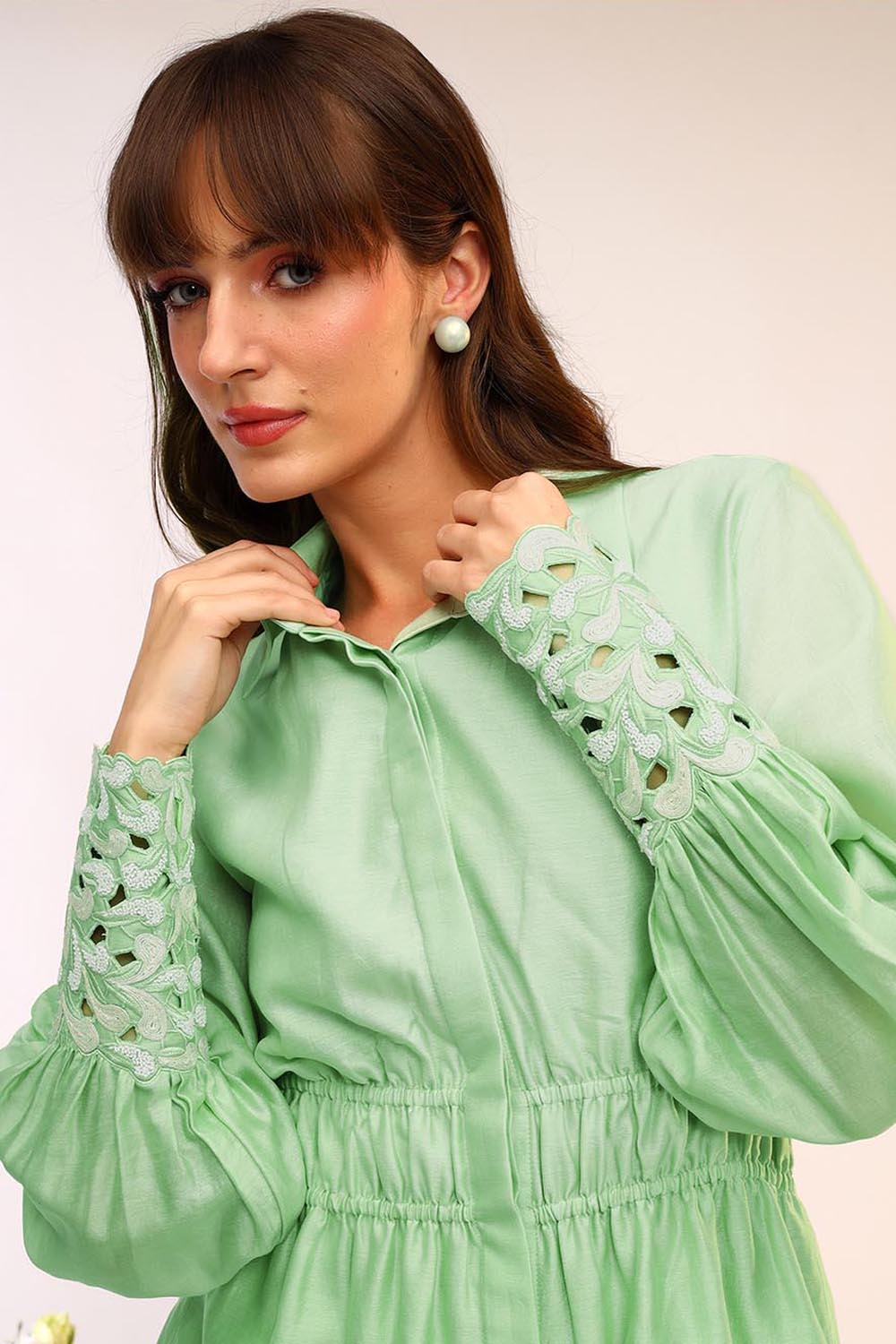 Elasticated Kiwi Green Co-ord Set