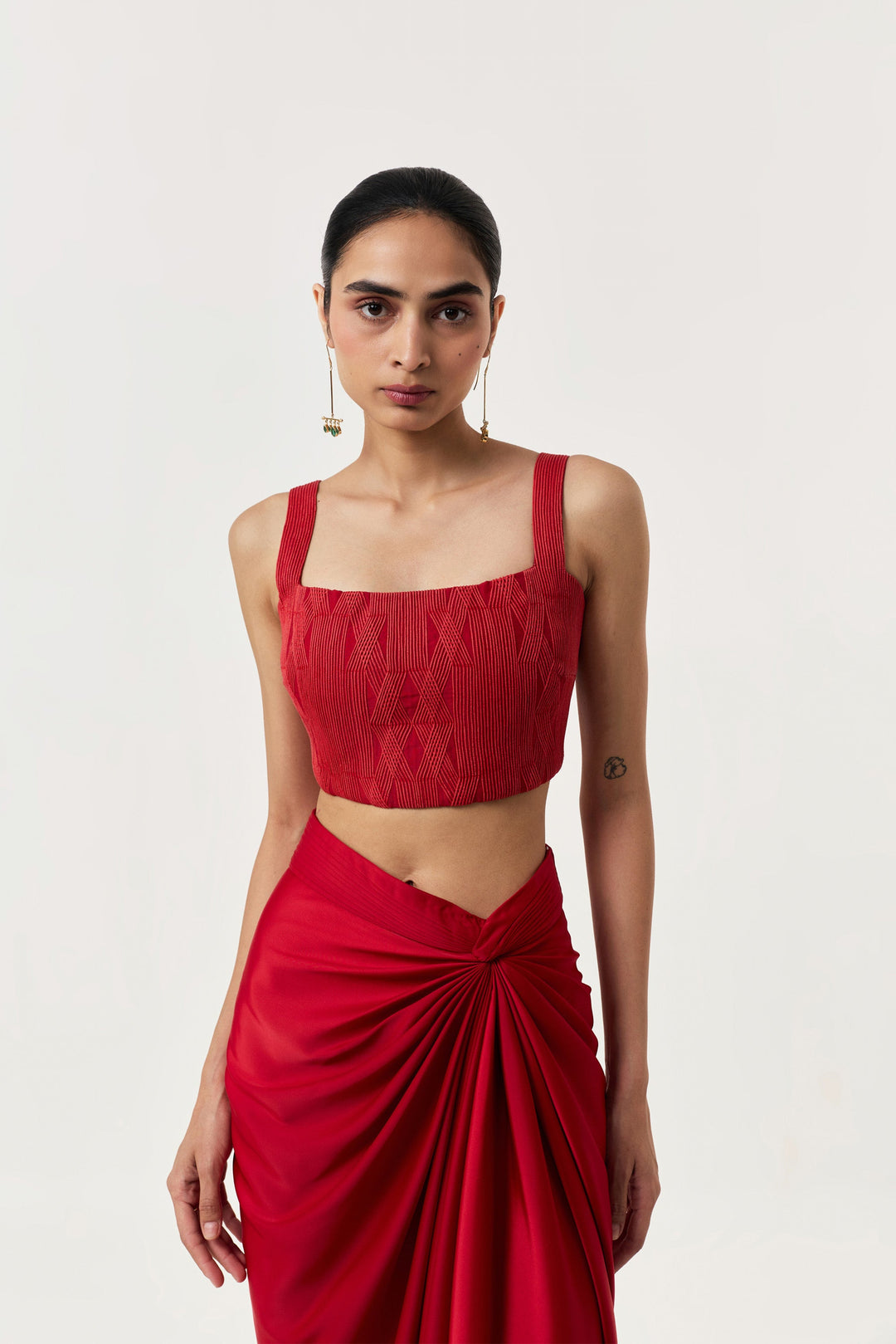 Entwined Corded Bustier - Red