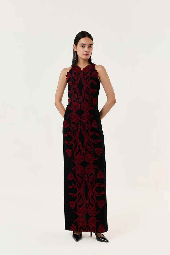Wild Tulip Dress - Black & Red