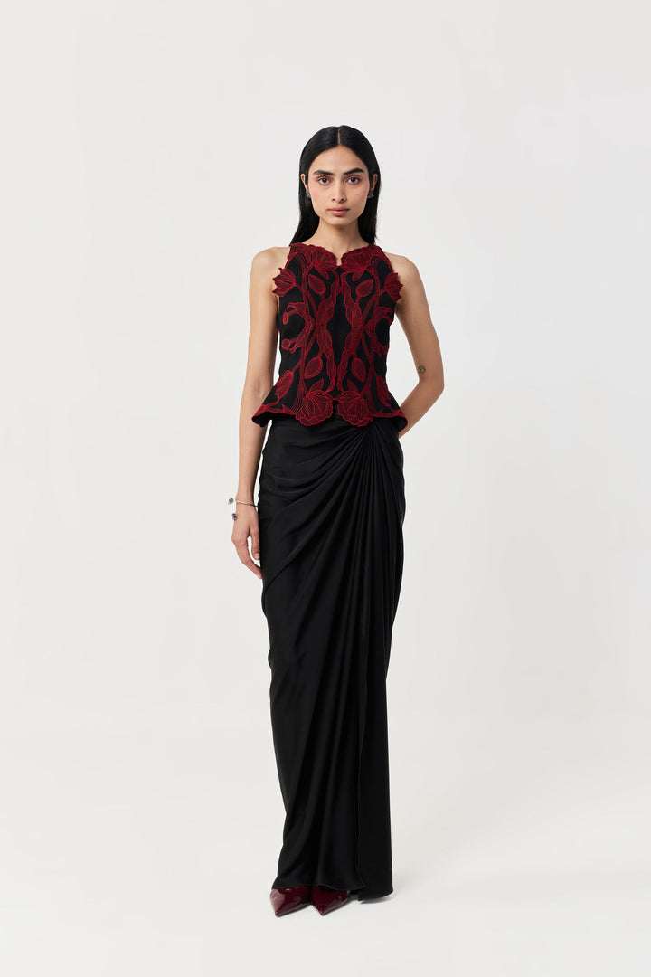 Wild Tulip Top Set - Black & Red