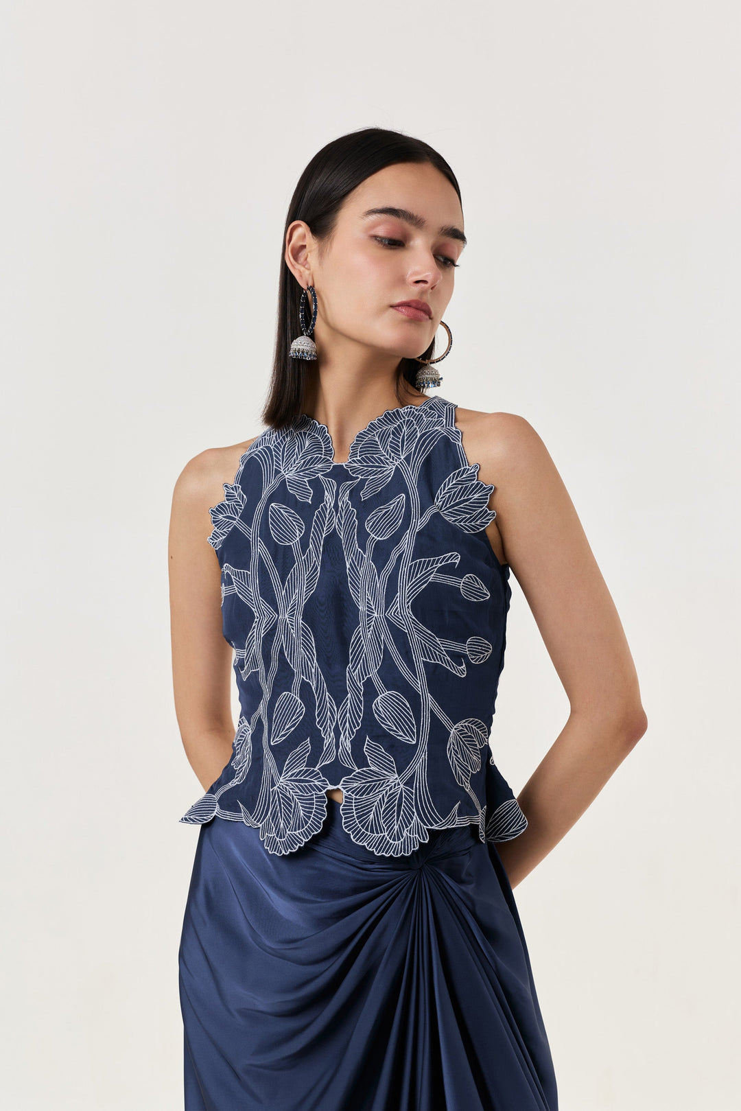 Wild Tulip Top - Navy