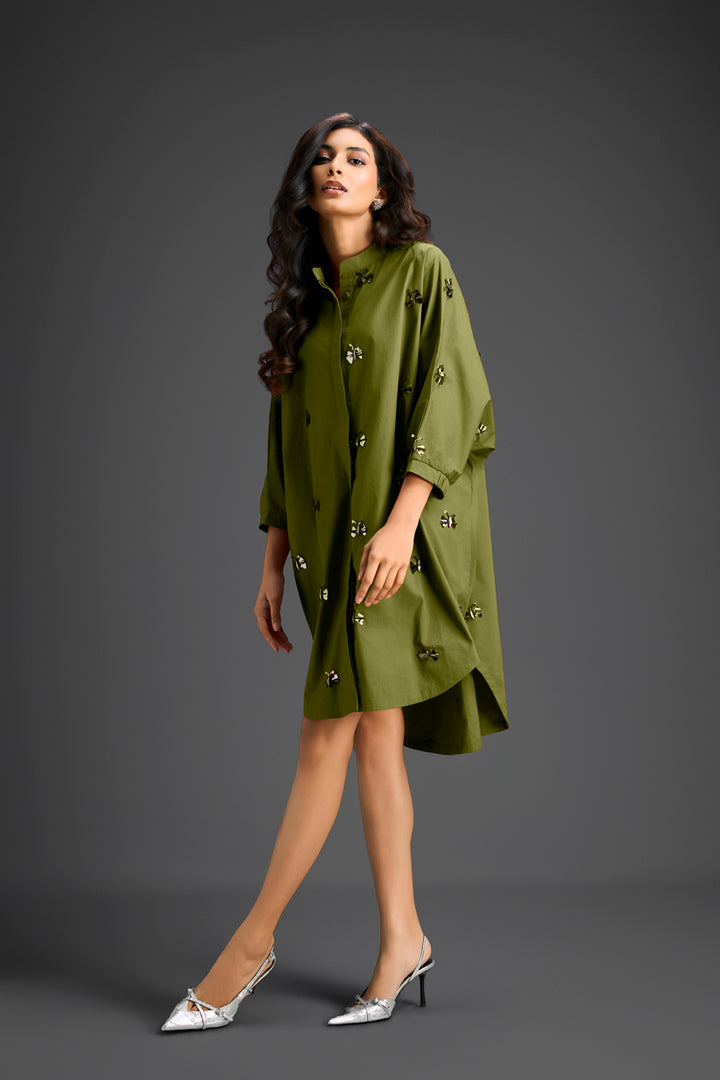 Green Shirt Dress