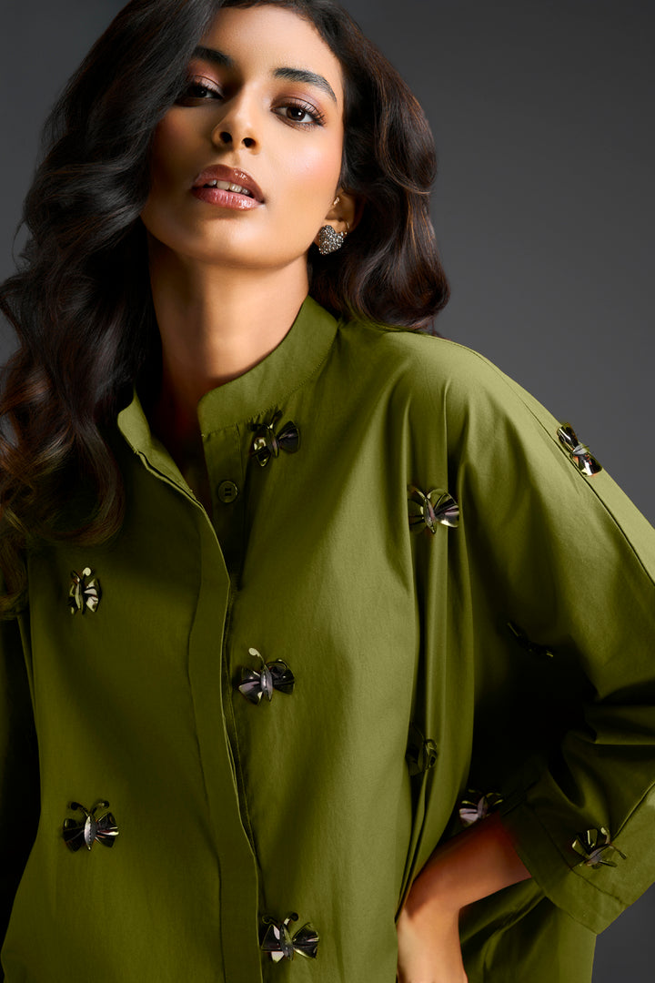 Green Shirt Dress