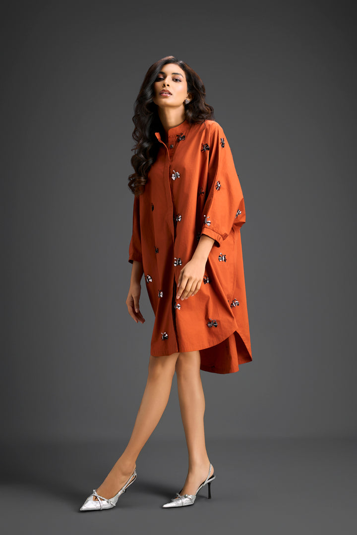 Rust Shirt Dress