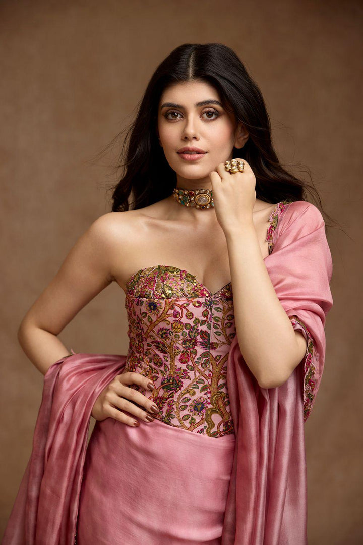 Sanjana Sanghi In Our Corset And Draped Skirt Set