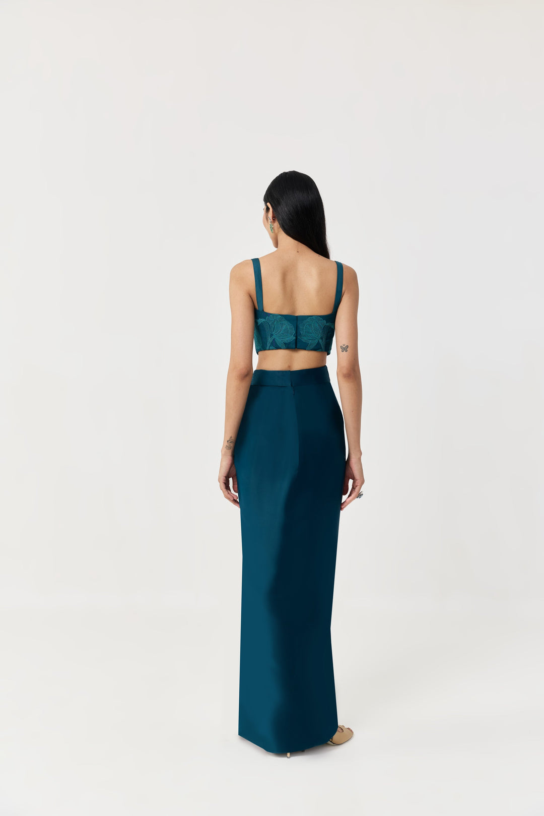 Wild Tulip Bustier Skirt Set - Teal
