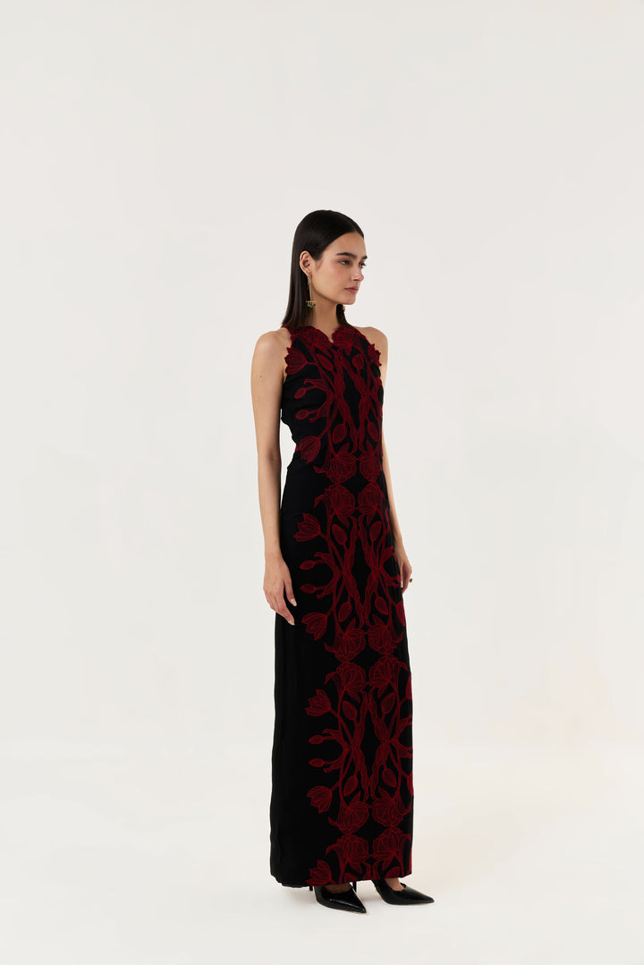 Wild Tulip Dress - Black & Red