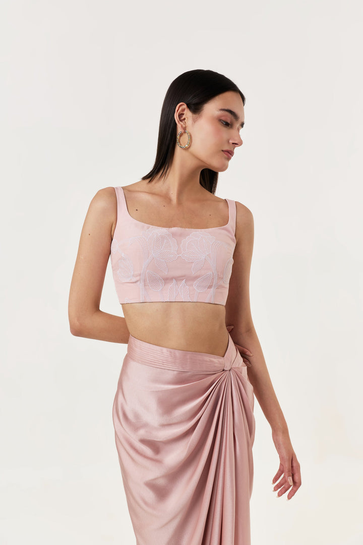 Wild Tulip Bustier Skirt Set - Blush Pink