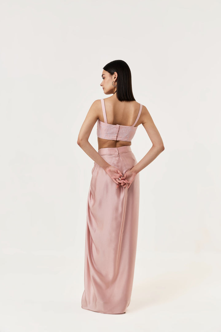 Draped Twist Skirt - Blush Pink