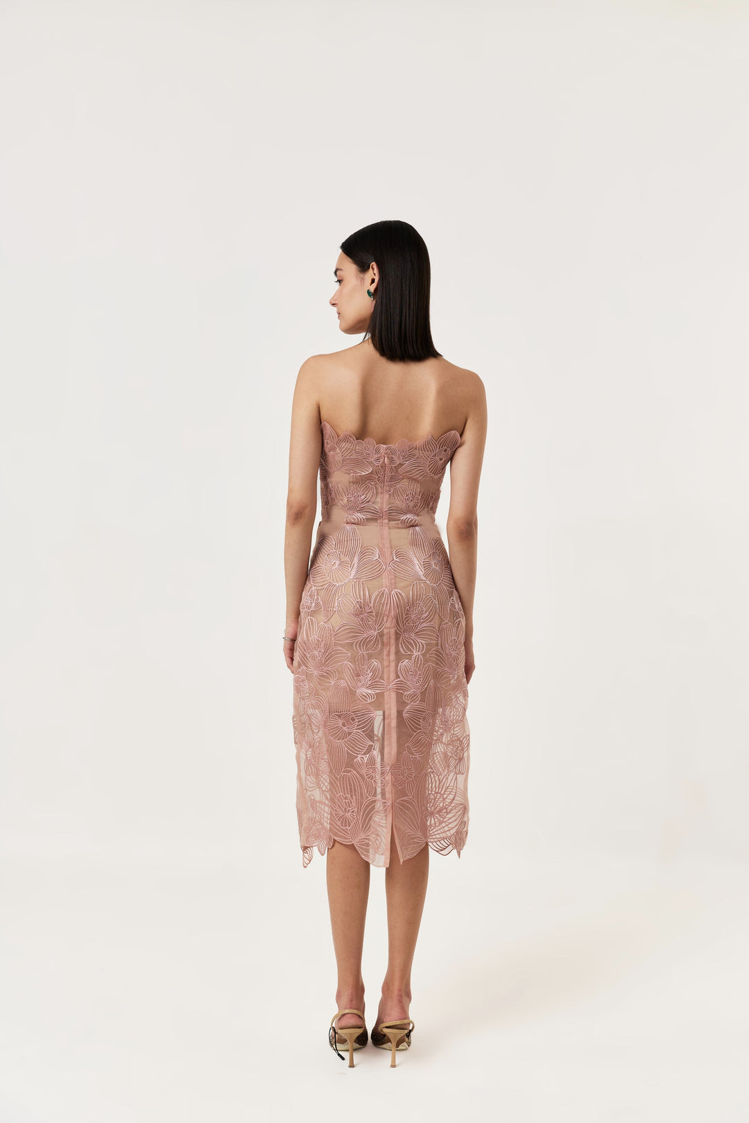 Orchid Appliqué Midi Dress