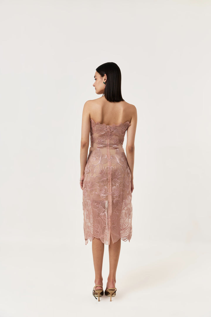 Orchid Appliqué Midi Dress