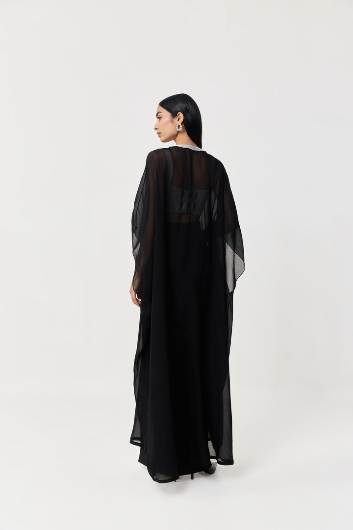 Entwined Corded Bustier Cape Set - Black & White