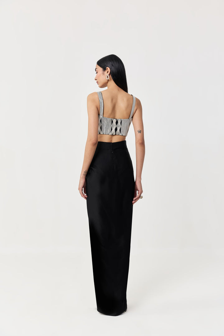 Entwined Corded Bustier - Black & White