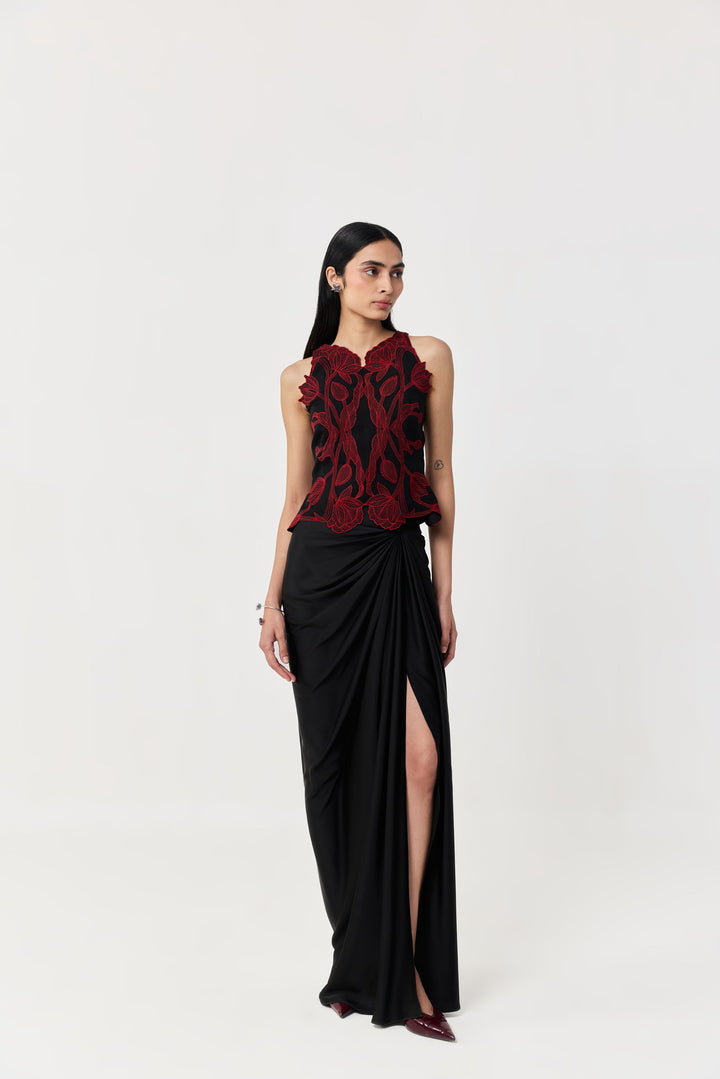 Wild Tulip Top Set - Black & Red