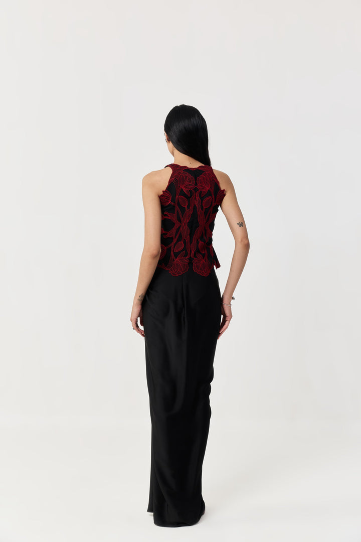 Wild Tulip Top - Black & Red
