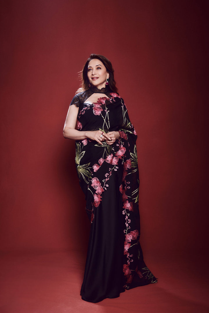 Wild Orchid Pre-Stitched Saree Set